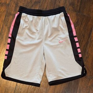 Nike Elite Boys Basketball Shorts Big Kids Size XL YXL Gray Pink Pre-Owned